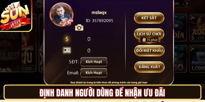 Định danh người dùng để nhận ưu đãi