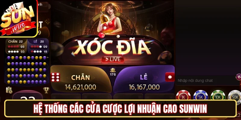 Hệ thống các cửa cược lợi nhuận cao SUNWIN